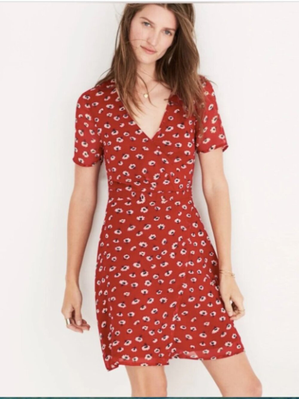Madewell Wrap-Front Mini Dress in Seattle Floral